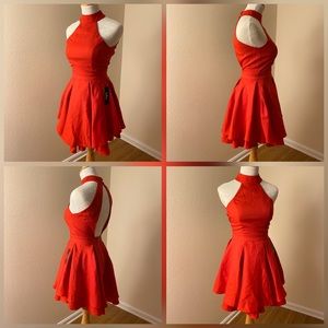 Red Skater Dress Layered Flare Sleeveless Sexy Hot